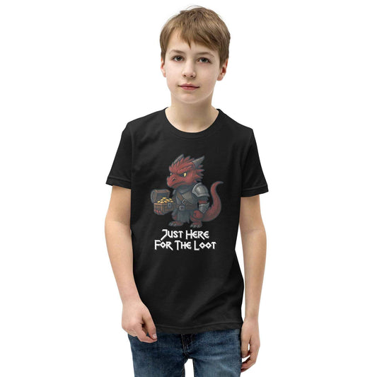Just Here for the Loot | Red Dragon | Youth Short Sleeve T-Shirt