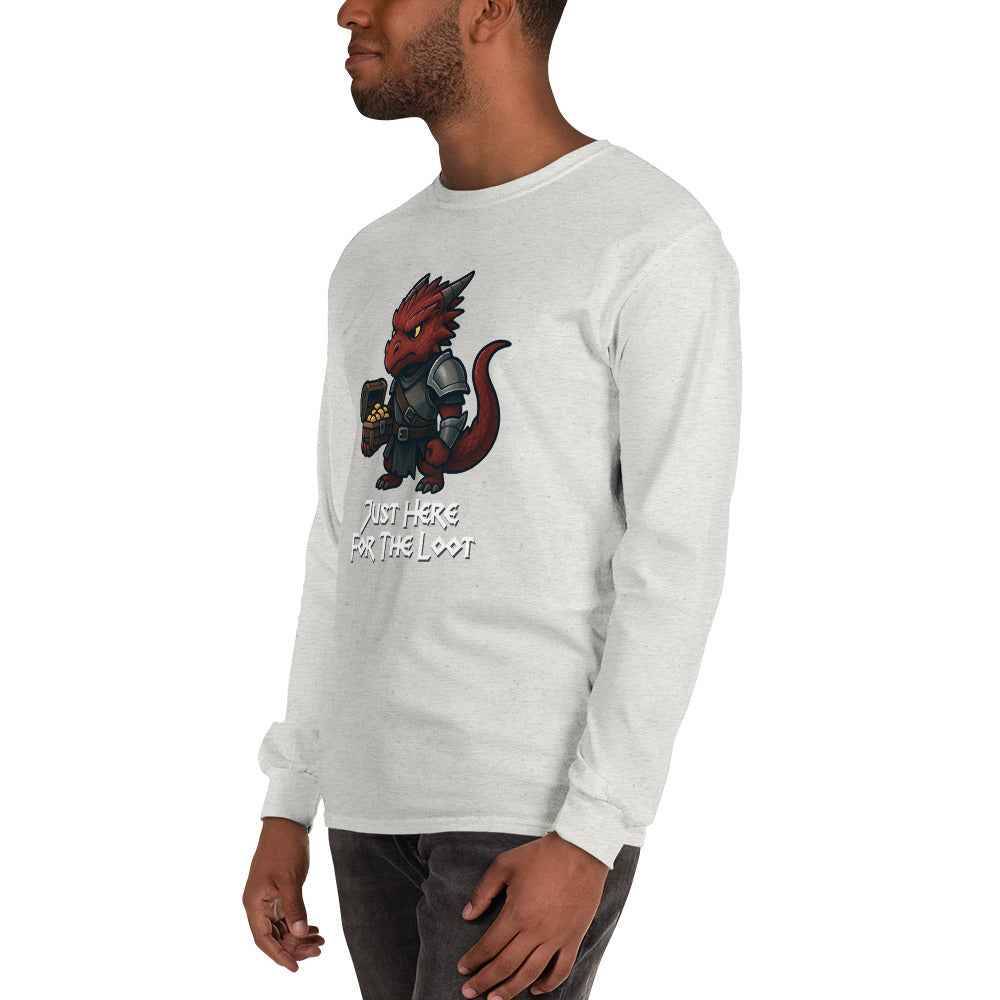 Just Here for the Loot | Red Dragon | Men’s Long Sleeve Shirt