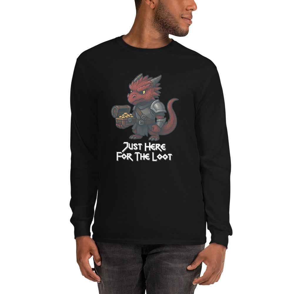 Just Here for the Loot | Red Dragon | Men’s Long Sleeve Shirt