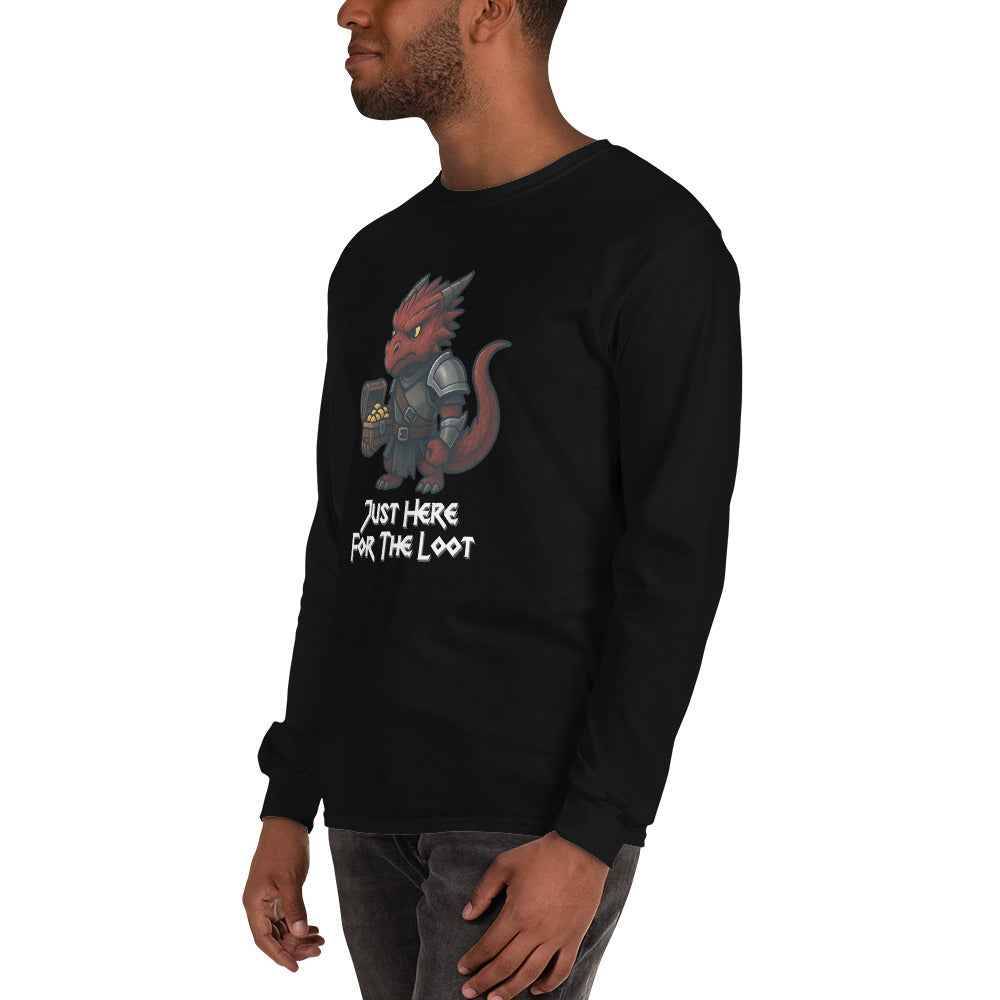 Just Here for the Loot | Red Dragon | Men’s Long Sleeve Shirt