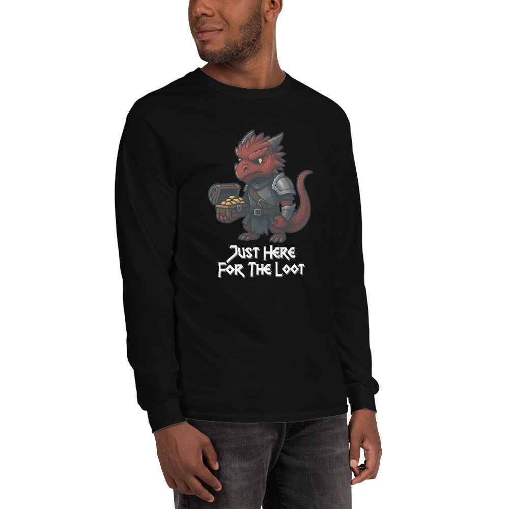 Just Here for the Loot | Red Dragon | Men’s Long Sleeve Shirt