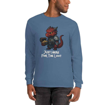 Just Here for the Loot | Red Dragon | Men’s Long Sleeve Shirt