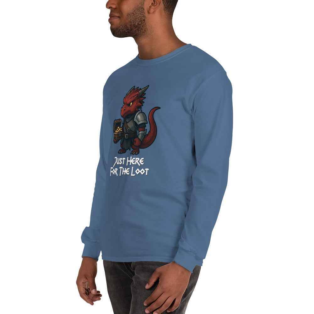 Just Here for the Loot | Red Dragon | Men’s Long Sleeve Shirt