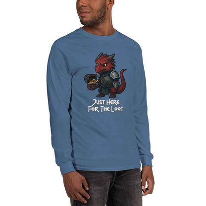 Just Here for the Loot | Red Dragon | Men’s Long Sleeve Shirt