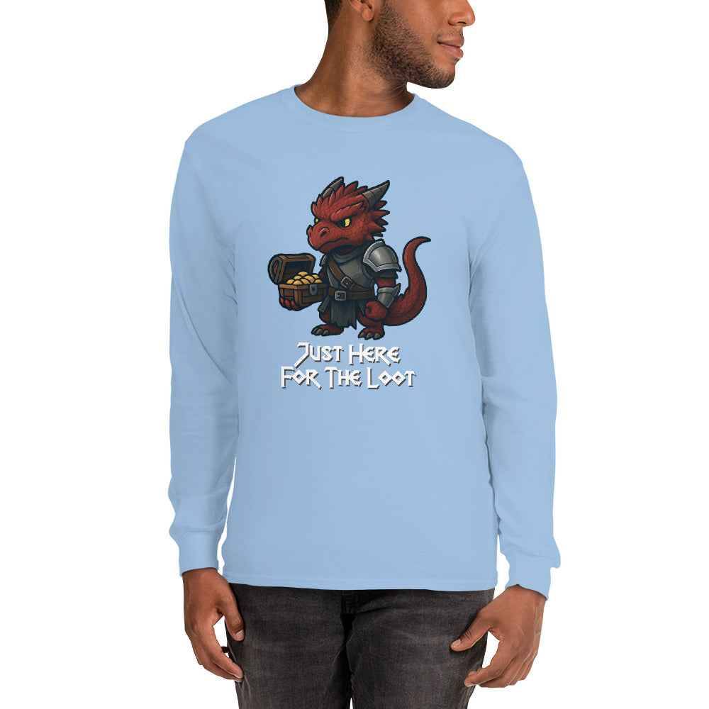 Just Here for the Loot | Red Dragon | Men’s Long Sleeve Shirt