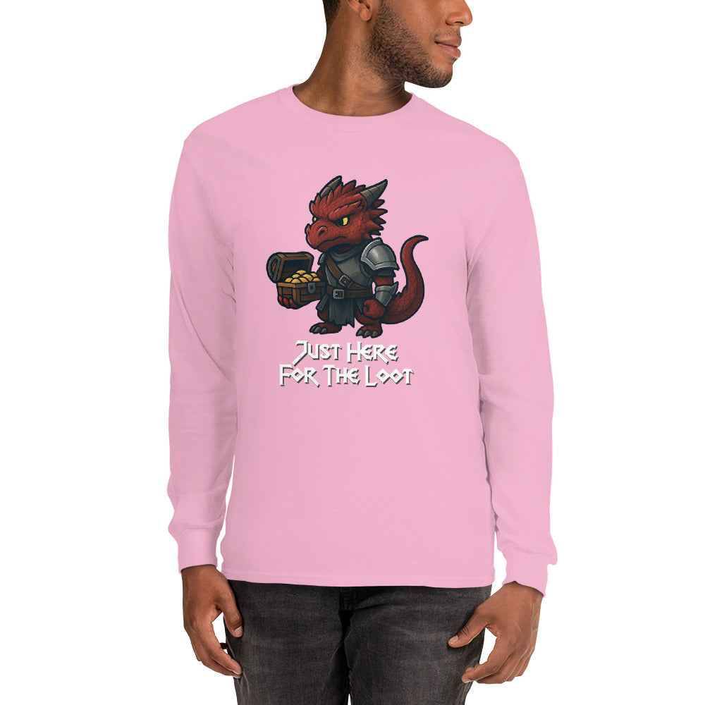 Just Here for the Loot | Red Dragon | Men’s Long Sleeve Shirt
