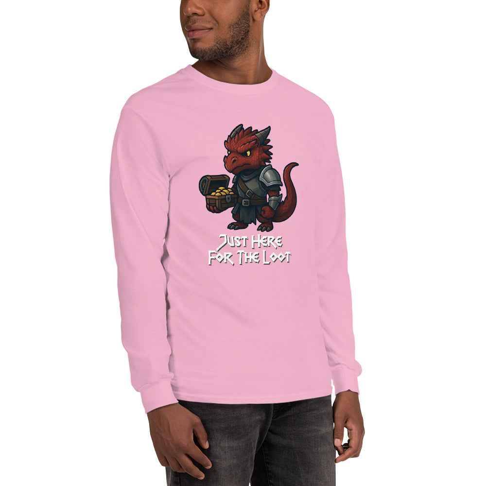 Just Here for the Loot | Red Dragon | Men’s Long Sleeve Shirt