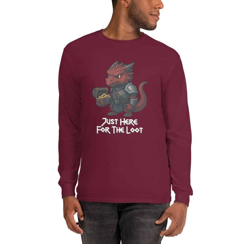 Just Here for the Loot | Red Dragon | Men’s Long Sleeve Shirt