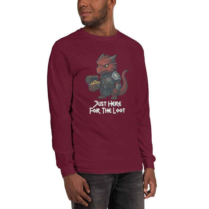 Just Here for the Loot | Red Dragon | Men’s Long Sleeve Shirt