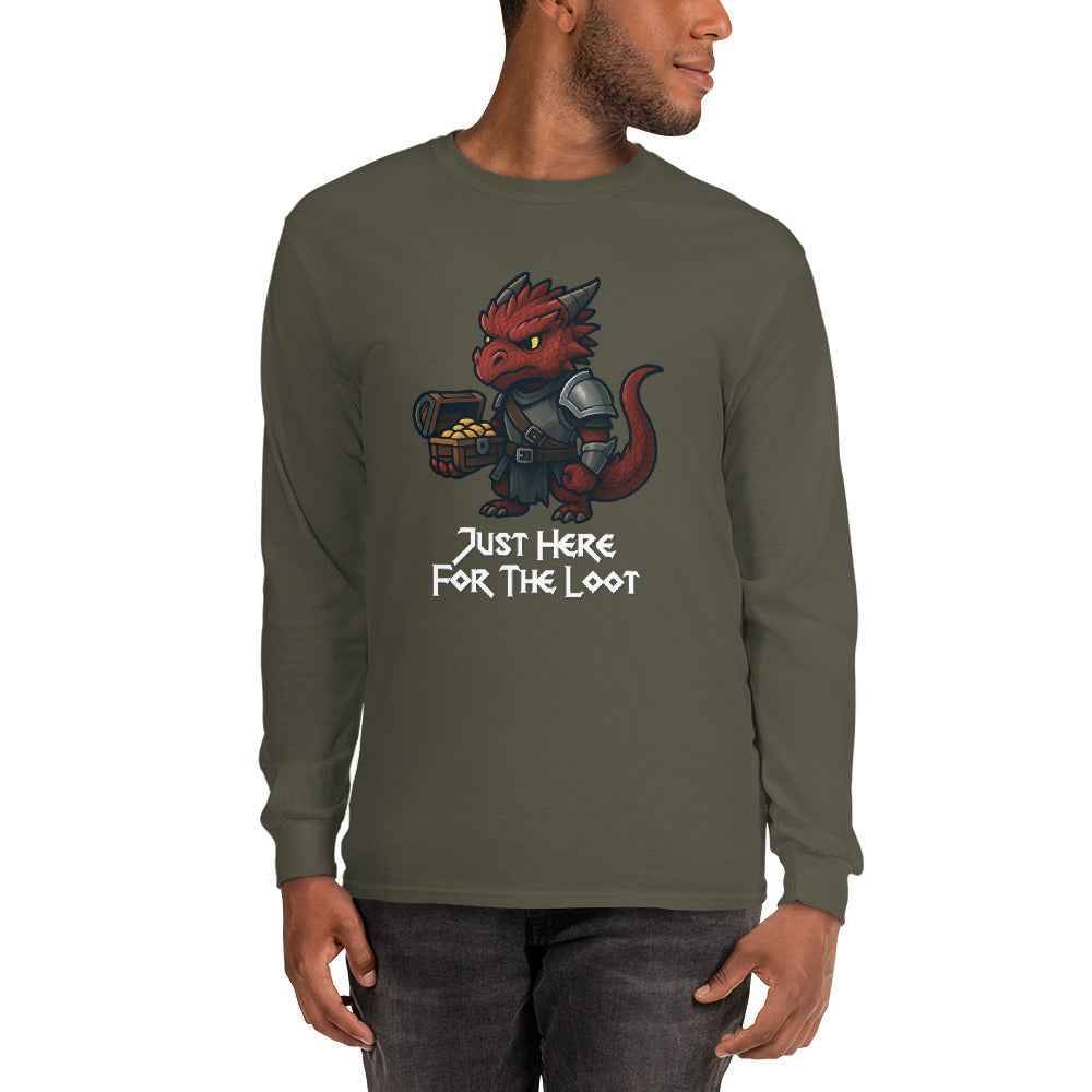 Just Here for the Loot | Red Dragon | Men’s Long Sleeve Shirt