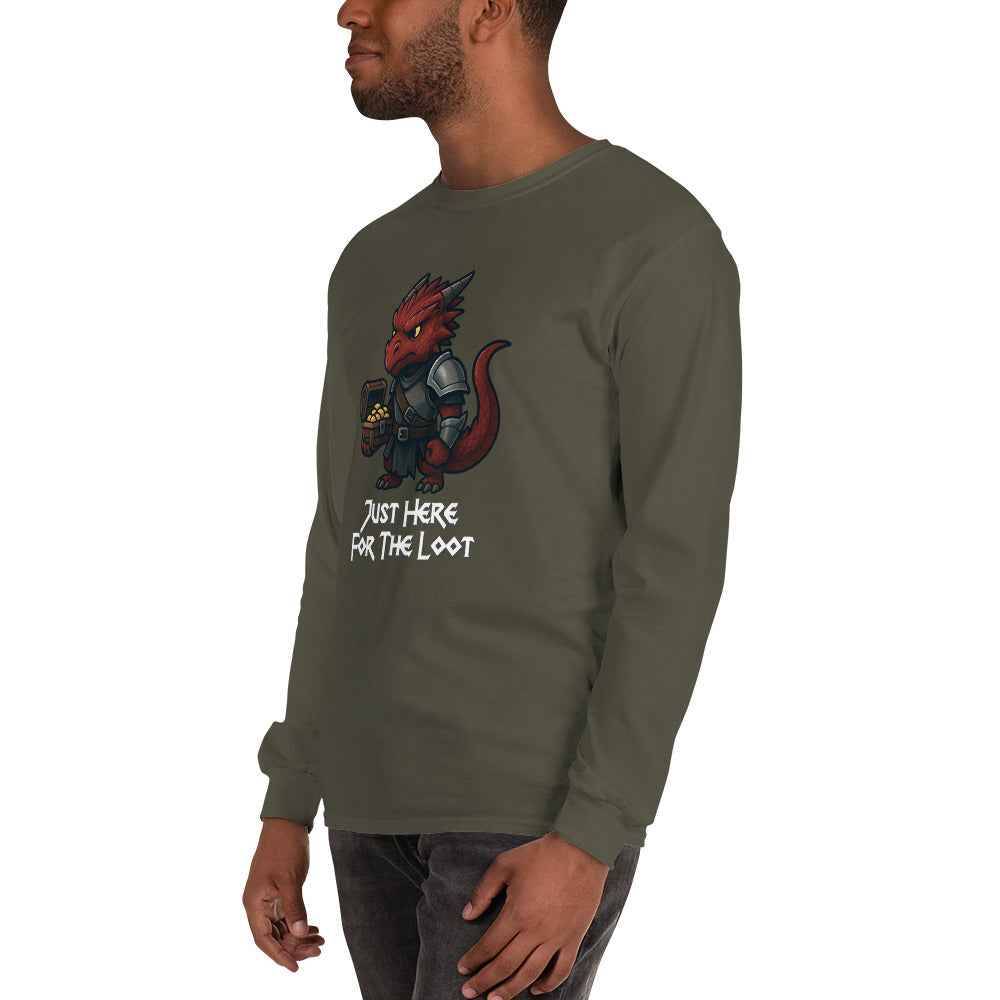 Just Here for the Loot | Red Dragon | Men’s Long Sleeve Shirt