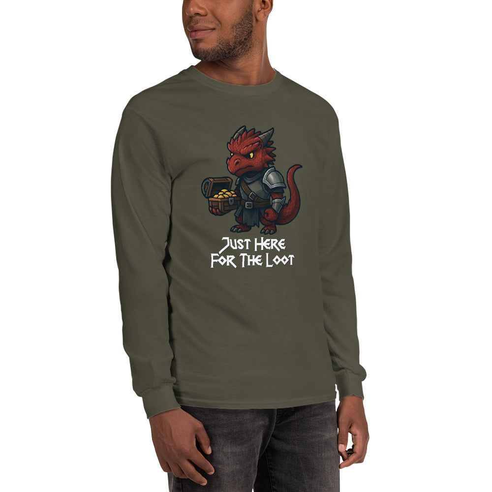 Just Here for the Loot | Red Dragon | Men’s Long Sleeve Shirt
