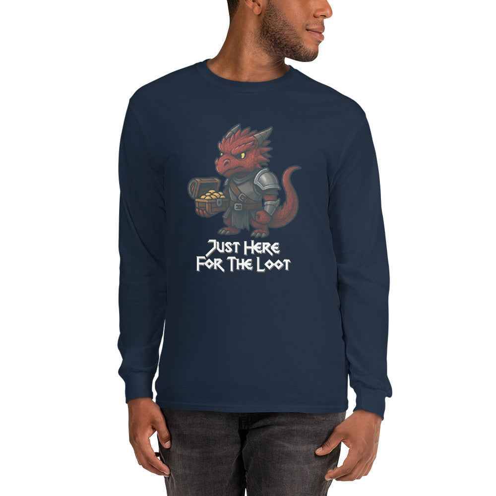 Just Here for the Loot | Red Dragon | Men’s Long Sleeve Shirt