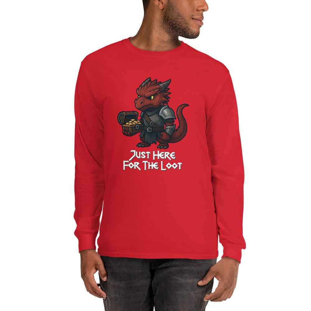 Just Here for the Loot | Red Dragon | Men’s Long Sleeve Shirt