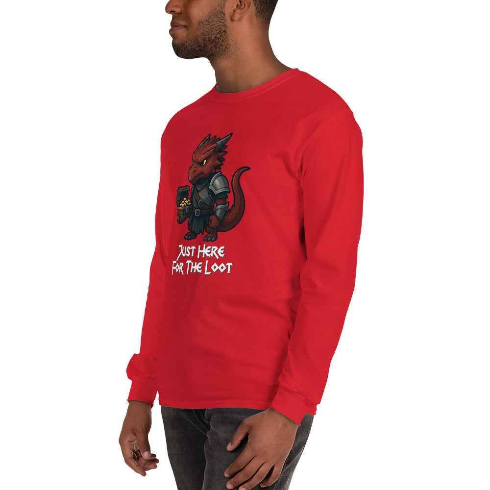 Just Here for the Loot | Red Dragon | Men’s Long Sleeve Shirt