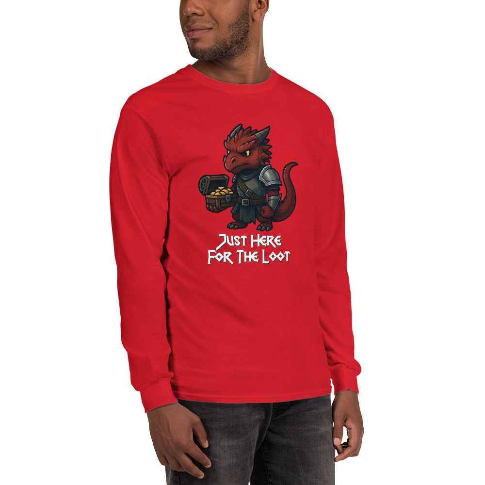 Just Here for the Loot | Red Dragon | Men’s Long Sleeve Shirt