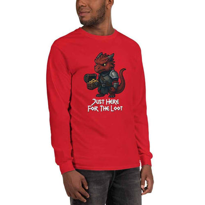 Just Here for the Loot | Red Dragon | Men’s Long Sleeve Shirt