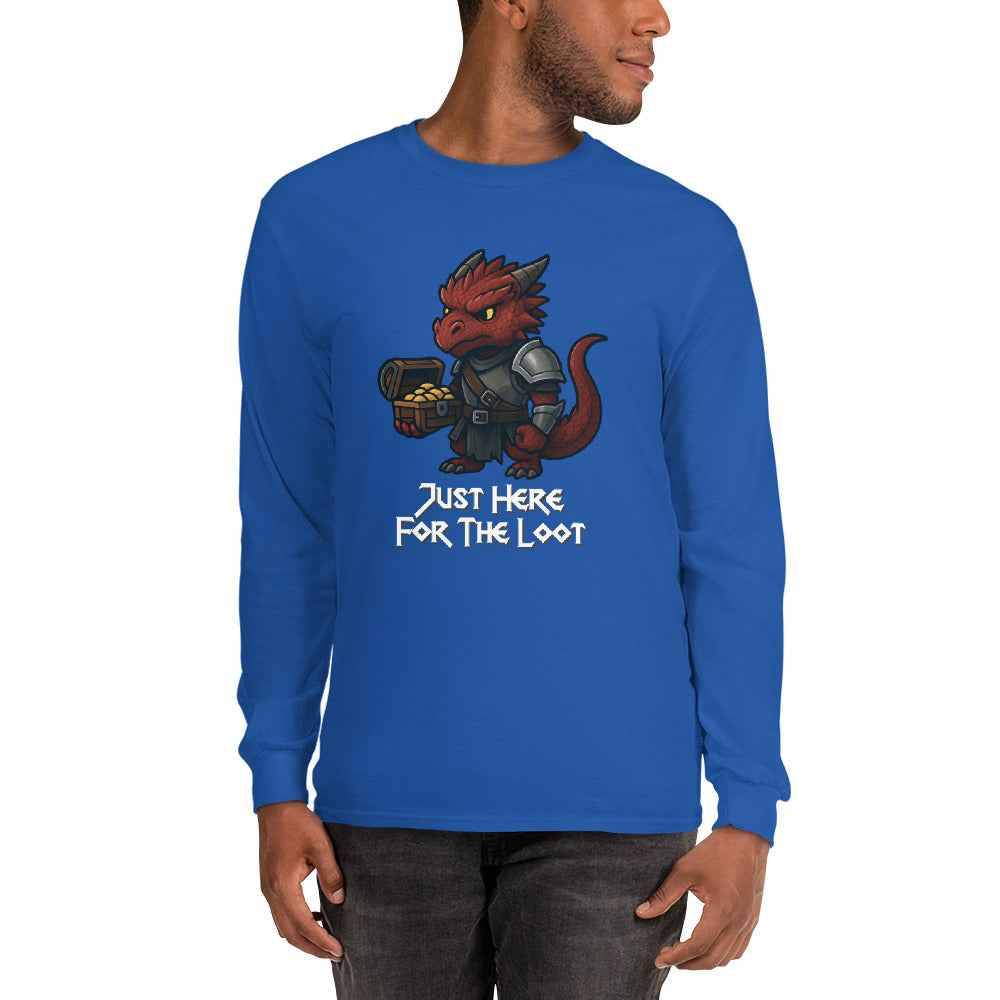 Just Here for the Loot | Red Dragon | Men’s Long Sleeve Shirt