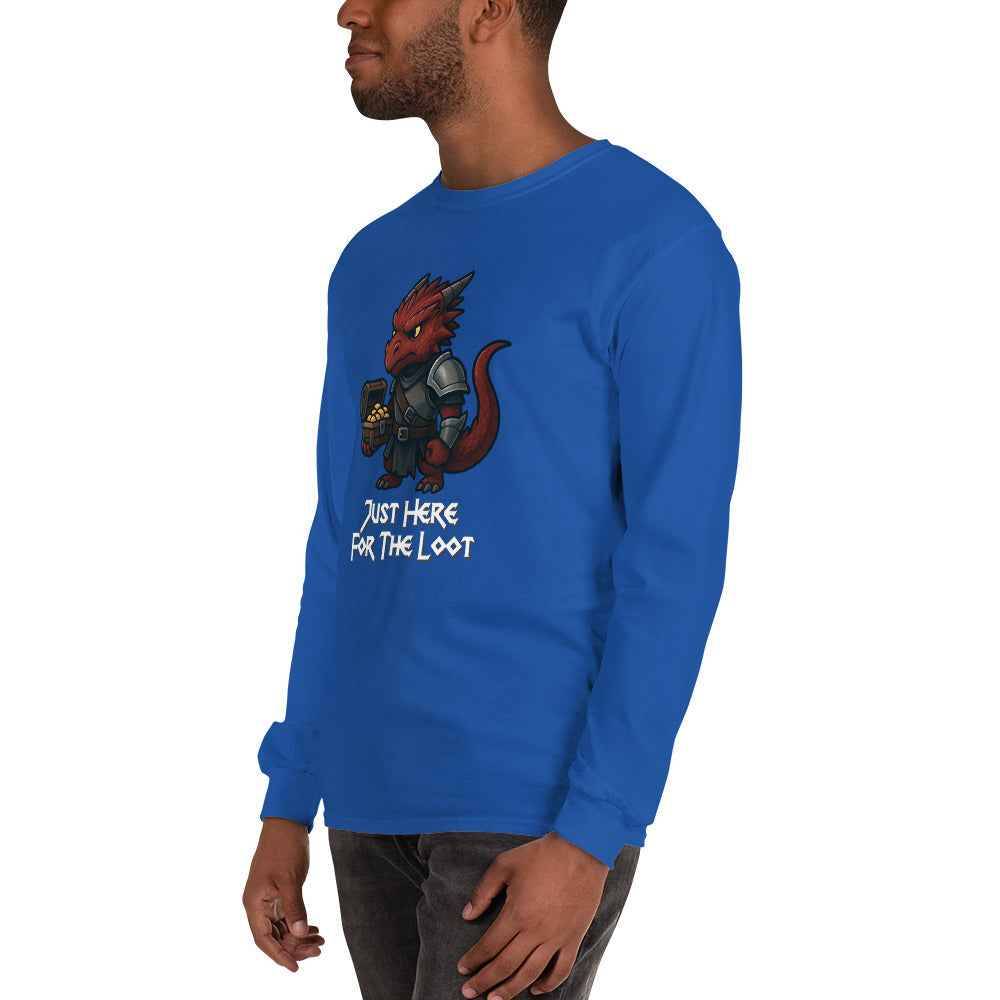 Just Here for the Loot | Red Dragon | Men’s Long Sleeve Shirt