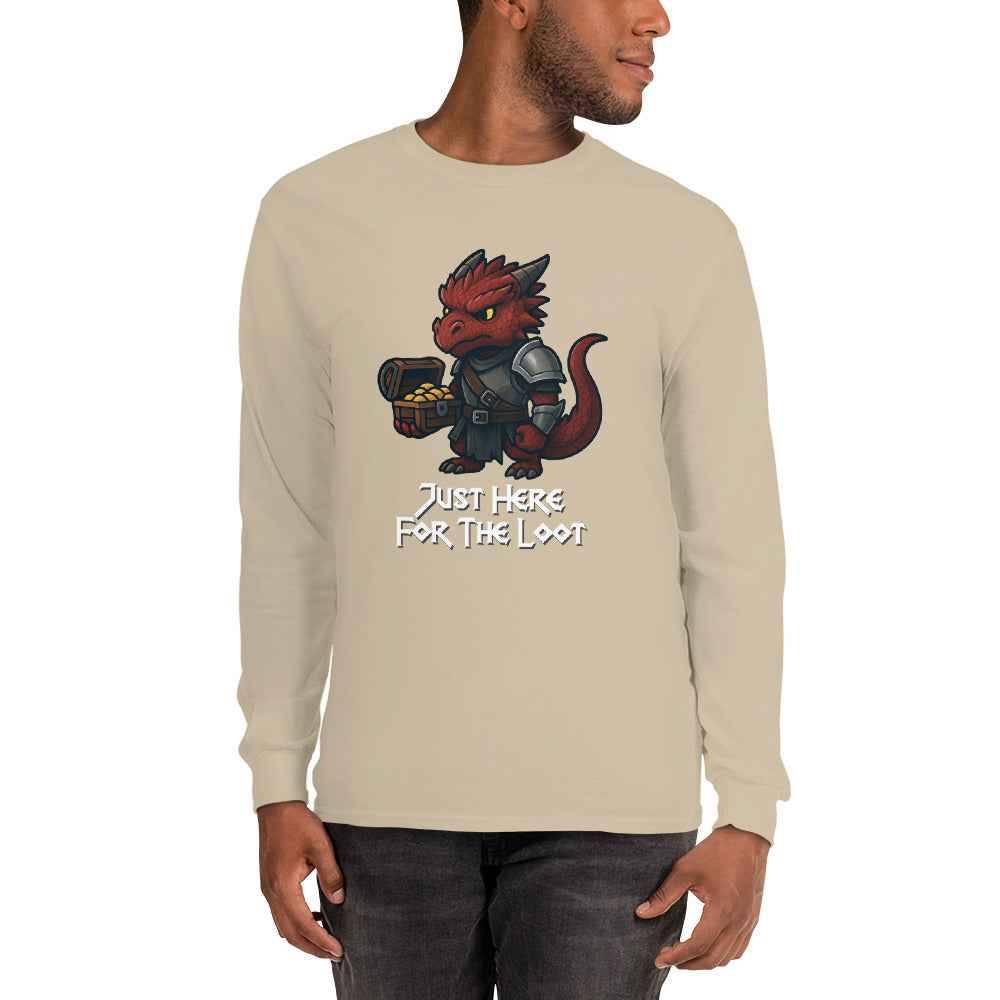 Just Here for the Loot | Red Dragon | Men’s Long Sleeve Shirt