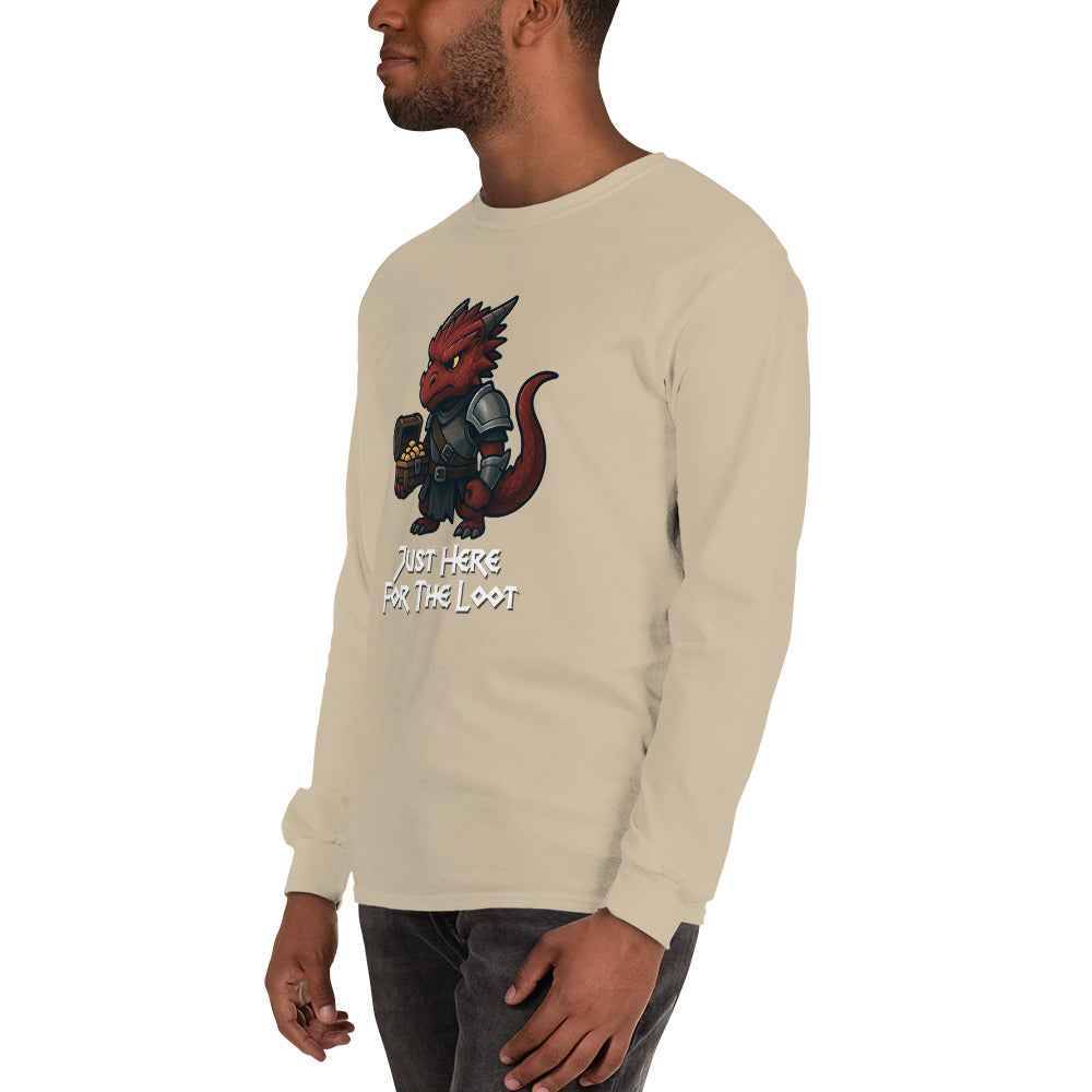 Just Here for the Loot | Red Dragon | Men’s Long Sleeve Shirt