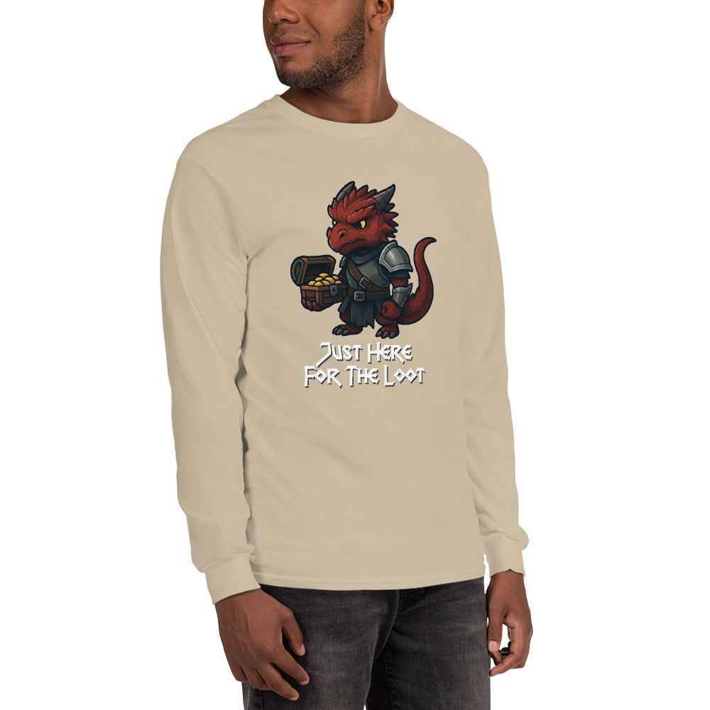 Just Here for the Loot | Red Dragon | Men’s Long Sleeve Shirt