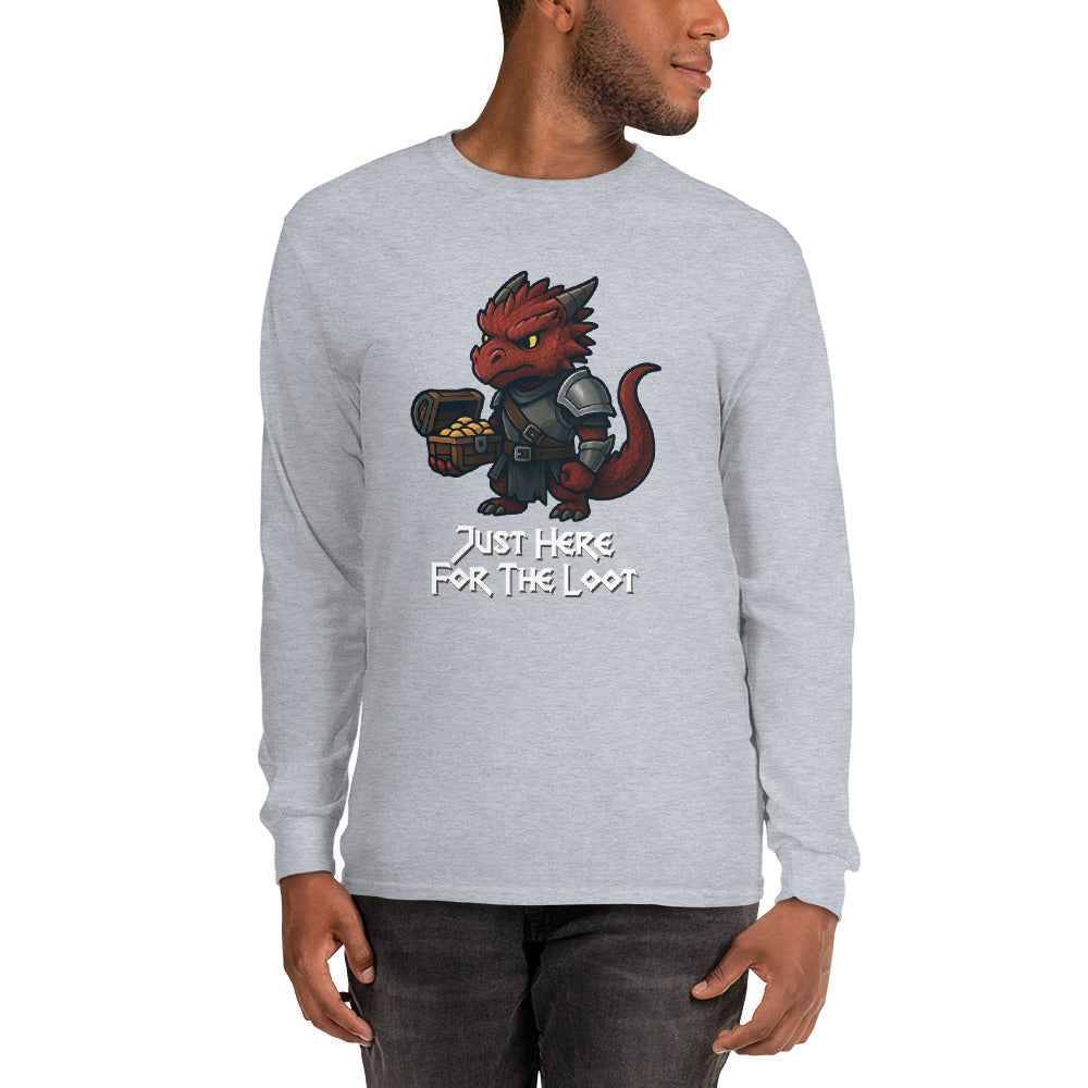 Just Here for the Loot | Red Dragon | Men’s Long Sleeve Shirt