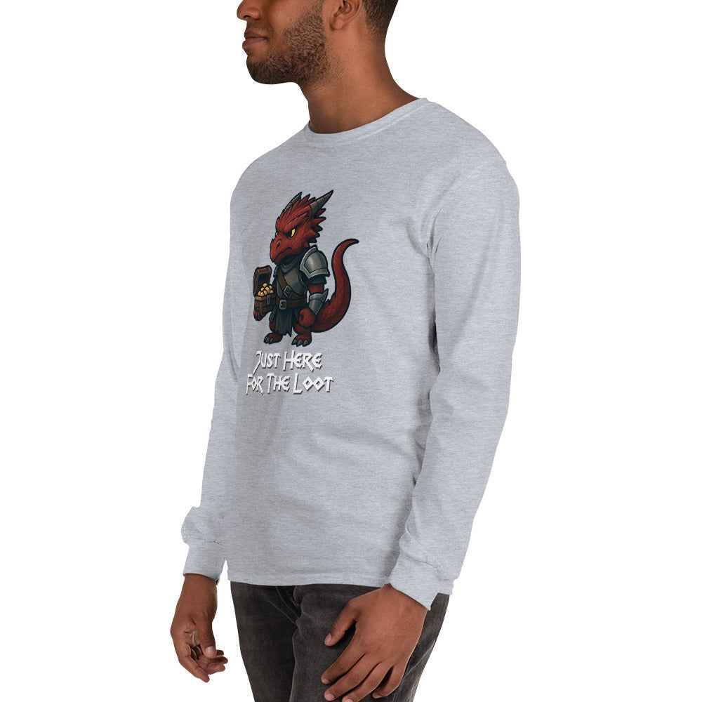 Just Here for the Loot | Red Dragon | Men’s Long Sleeve Shirt