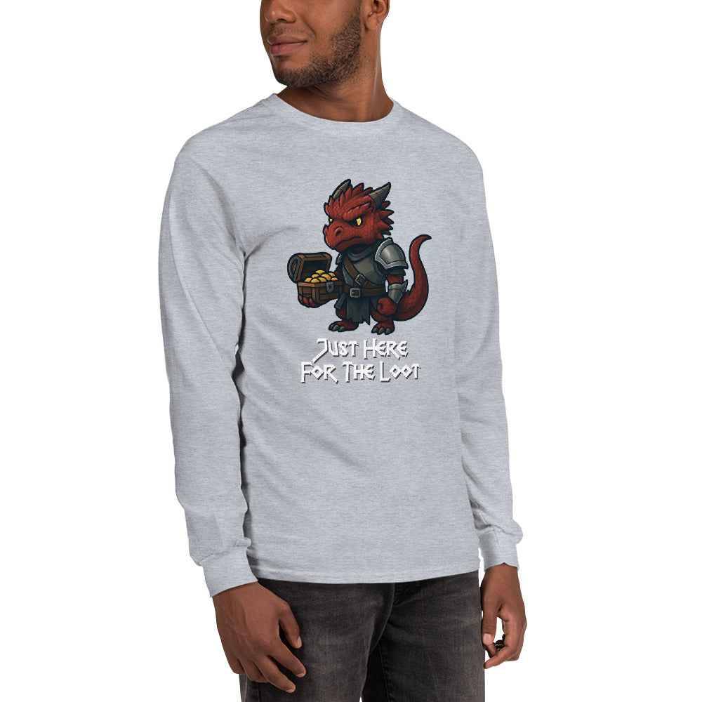 Just Here for the Loot | Red Dragon | Men’s Long Sleeve Shirt