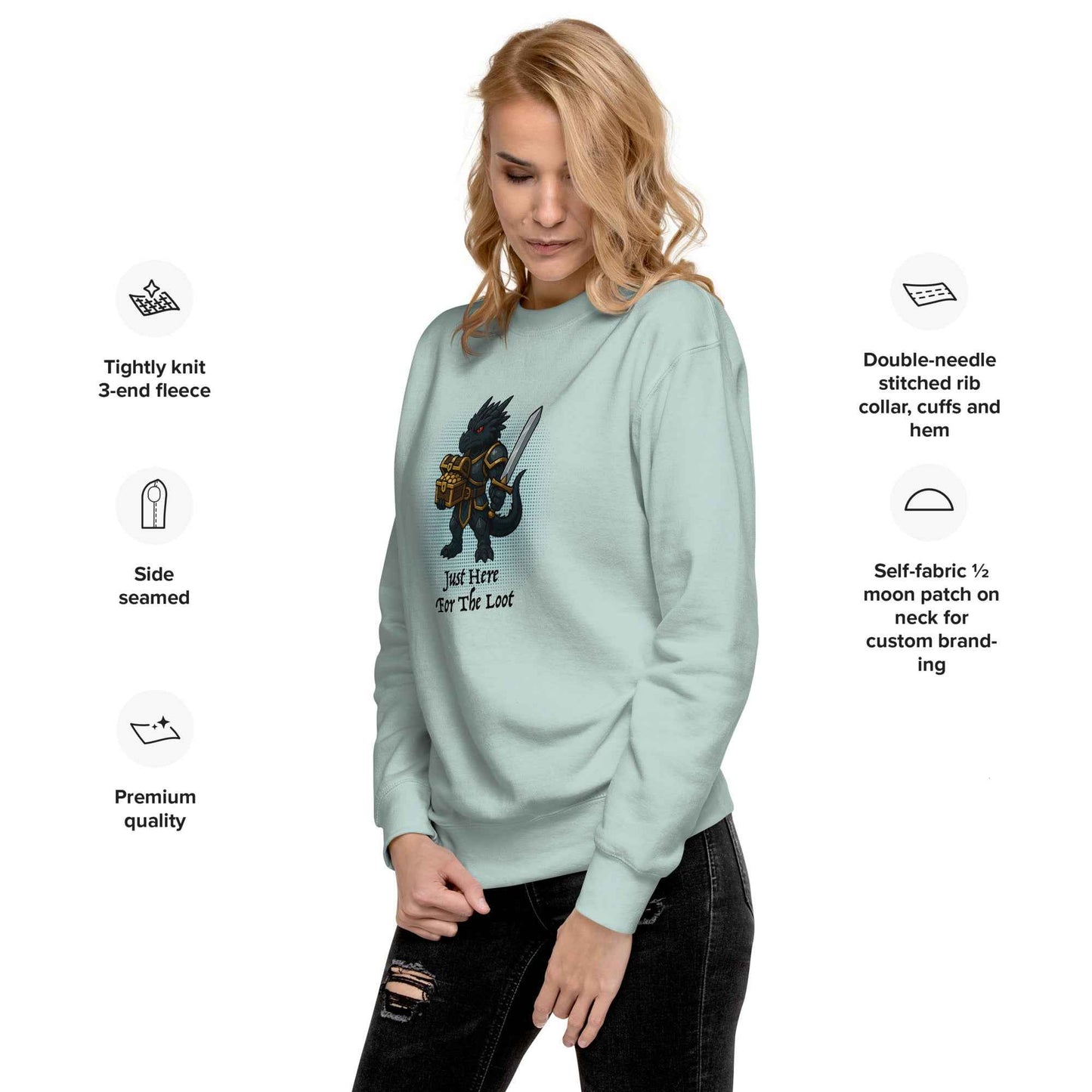 Just Here for the Loot (Black Dragon) | Unisex Premium Sweatshirt