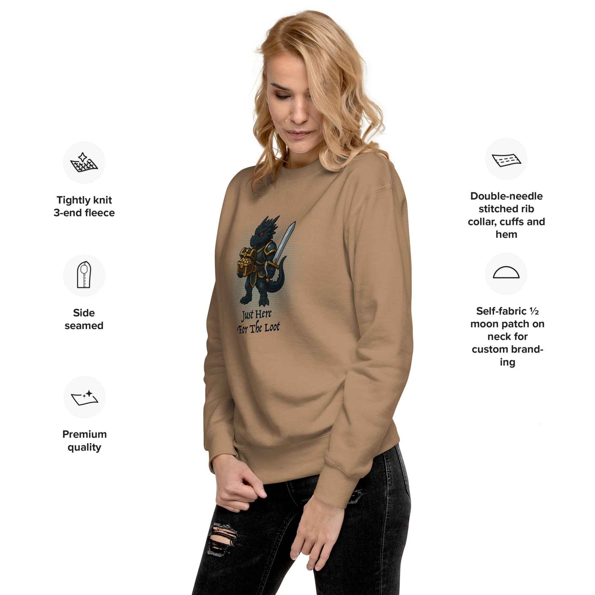 Just Here for the Loot (Black Dragon) | Unisex Premium Sweatshirt
