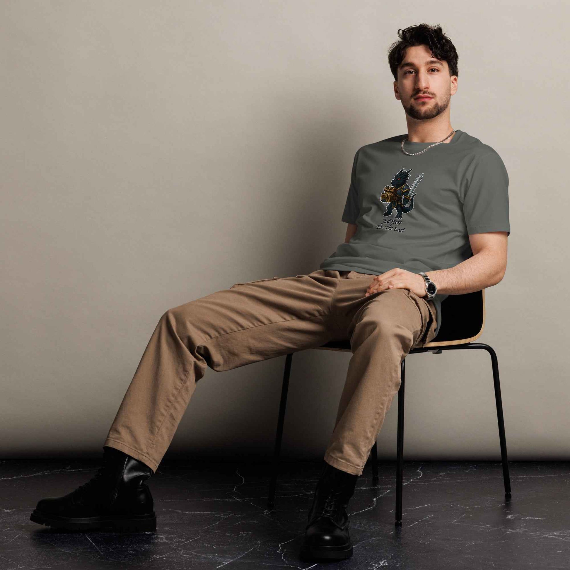 Just Here For The Loot - Black Dragon | Unisex premium t-shirt