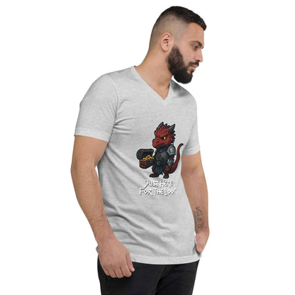 Just Here for the Loot | Unisex Short Sleeve V-Neck T-Shirt - Fantasy Forge