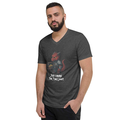 Just Here for the Loot | Unisex Short Sleeve V-Neck T-Shirt - Fantasy Forge