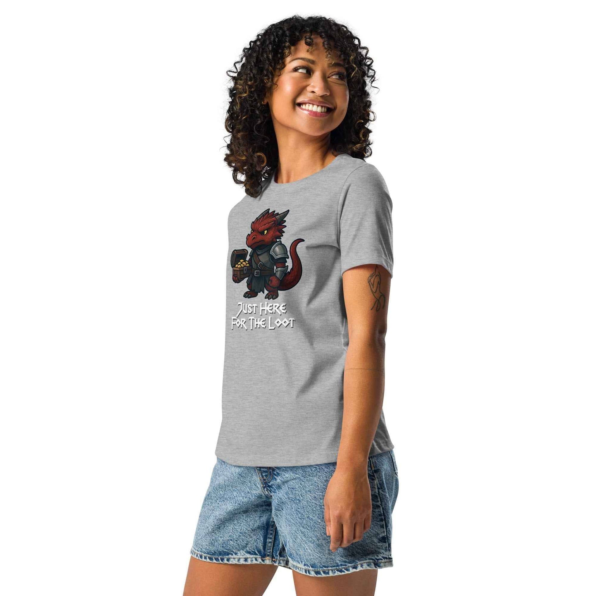 Just Here for the Loot - Red Dragon | Women's Relaxed T-Shirt
