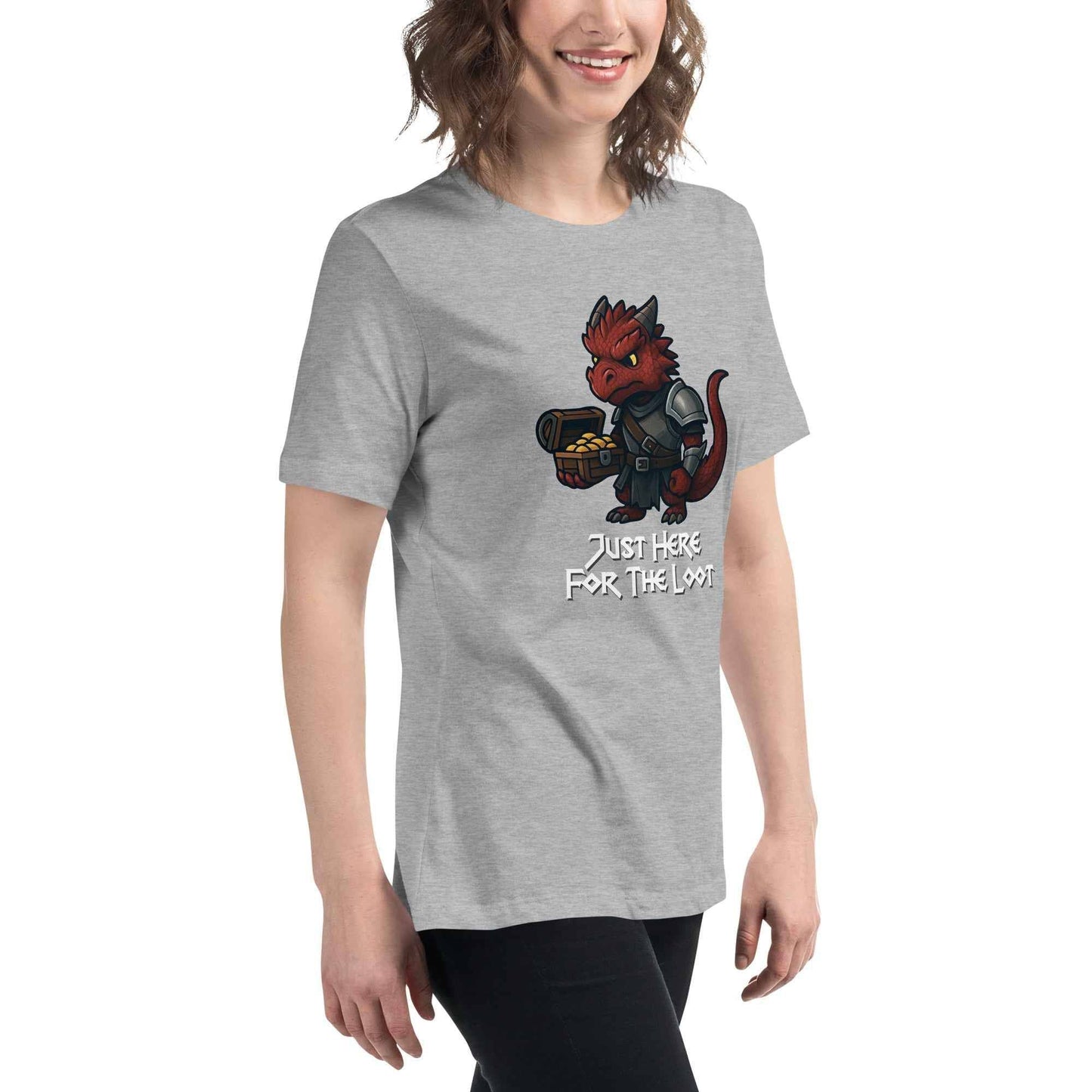 Just Here for the Loot - Red Dragon | Women's Relaxed T-Shirt