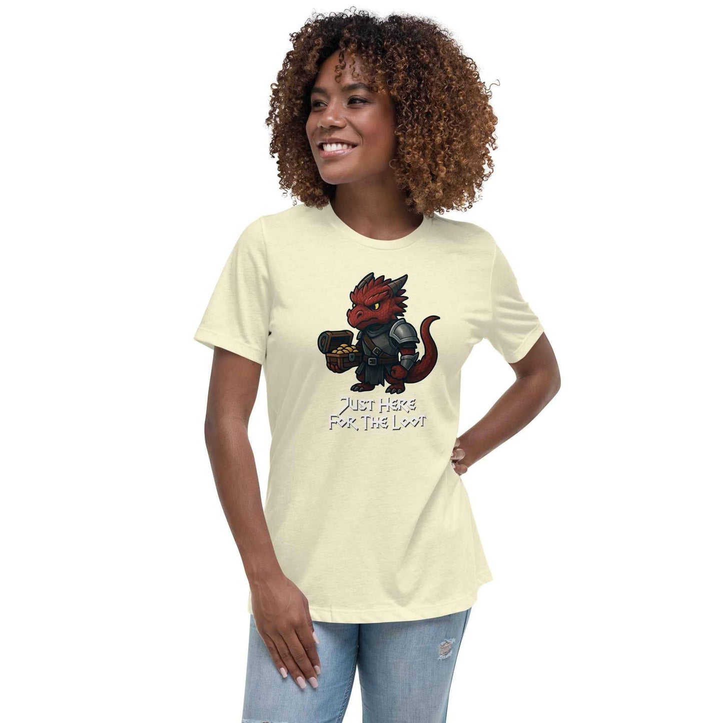 Just Here for the Loot - Red Dragon | Women's Relaxed T-Shirt