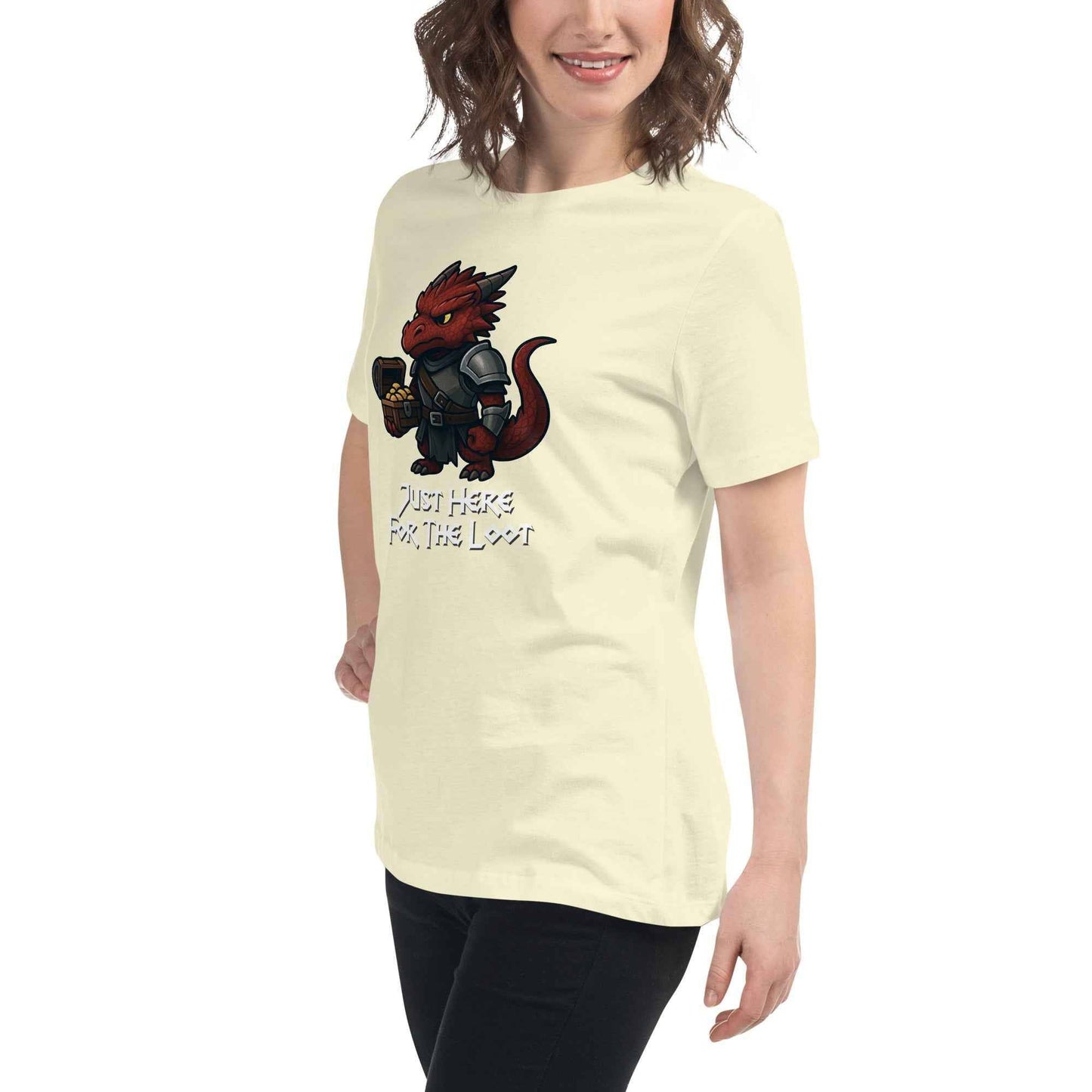 Just Here for the Loot - Red Dragon | Women's Relaxed T-Shirt