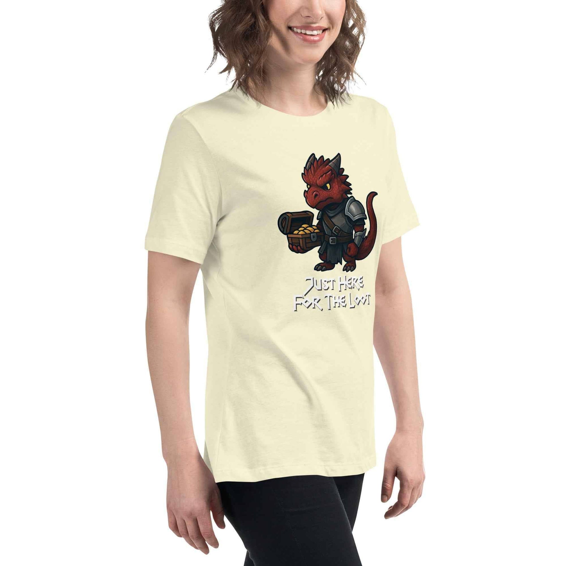 Just Here for the Loot - Red Dragon | Women's Relaxed T-Shirt