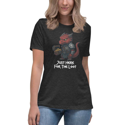 Just Here for the Loot - Red Dragon | Women's Relaxed T-Shirt