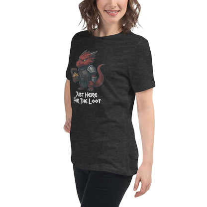 Just Here for the Loot - Red Dragon | Women's Relaxed T-Shirt