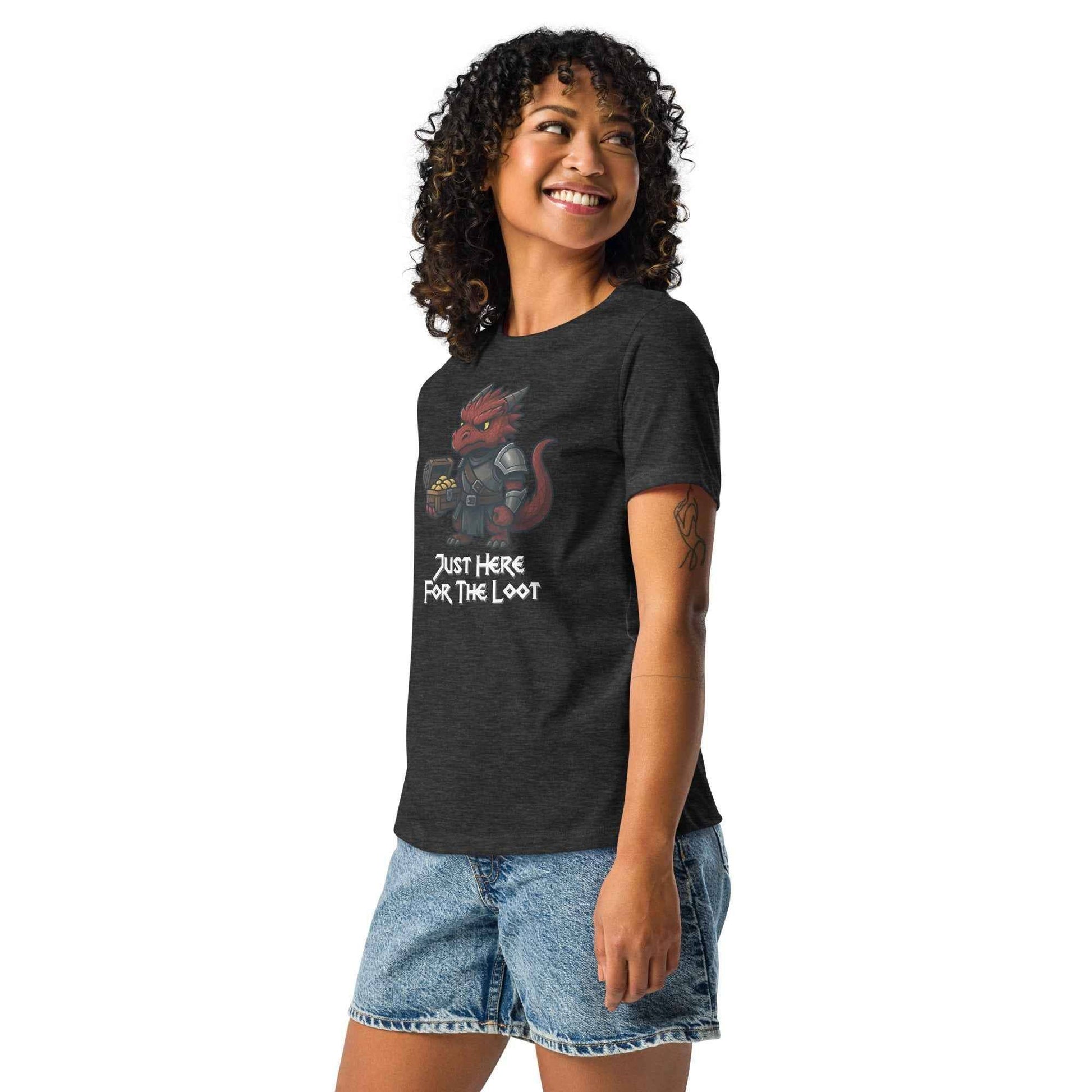 Just Here for the Loot - Red Dragon | Women's Relaxed T-Shirt