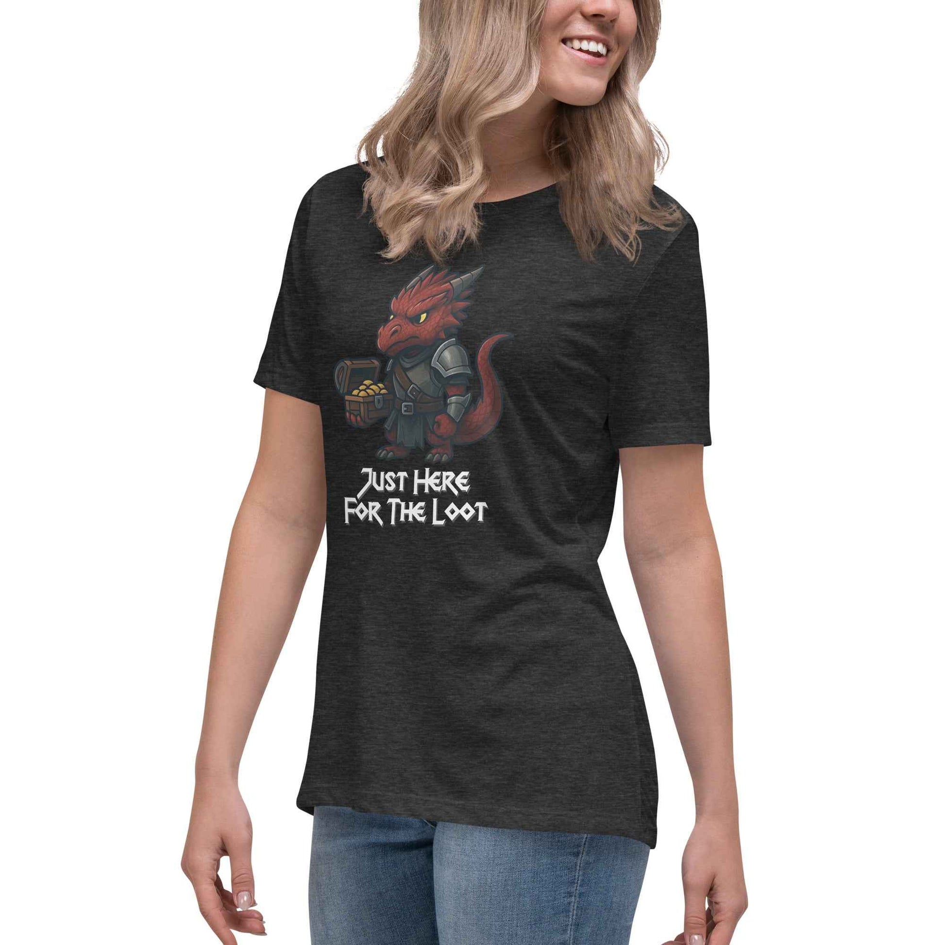 Just Here for the Loot - Red Dragon | Women's Relaxed T-Shirt