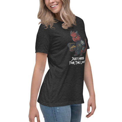 Just Here for the Loot - Red Dragon | Women's Relaxed T-Shirt