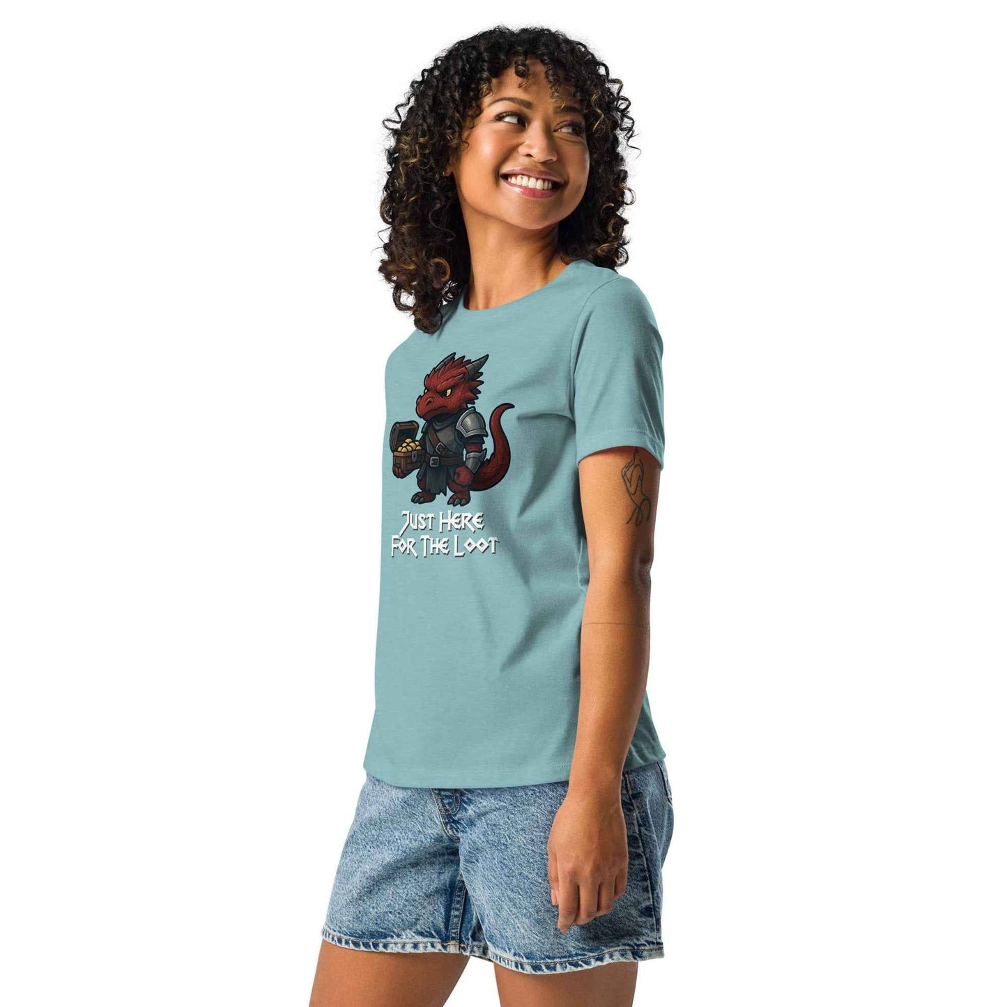Just Here for the Loot - Red Dragon | Women's Relaxed T-Shirt