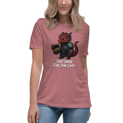 Just Here for the Loot - Red Dragon | Women's Relaxed T-Shirt