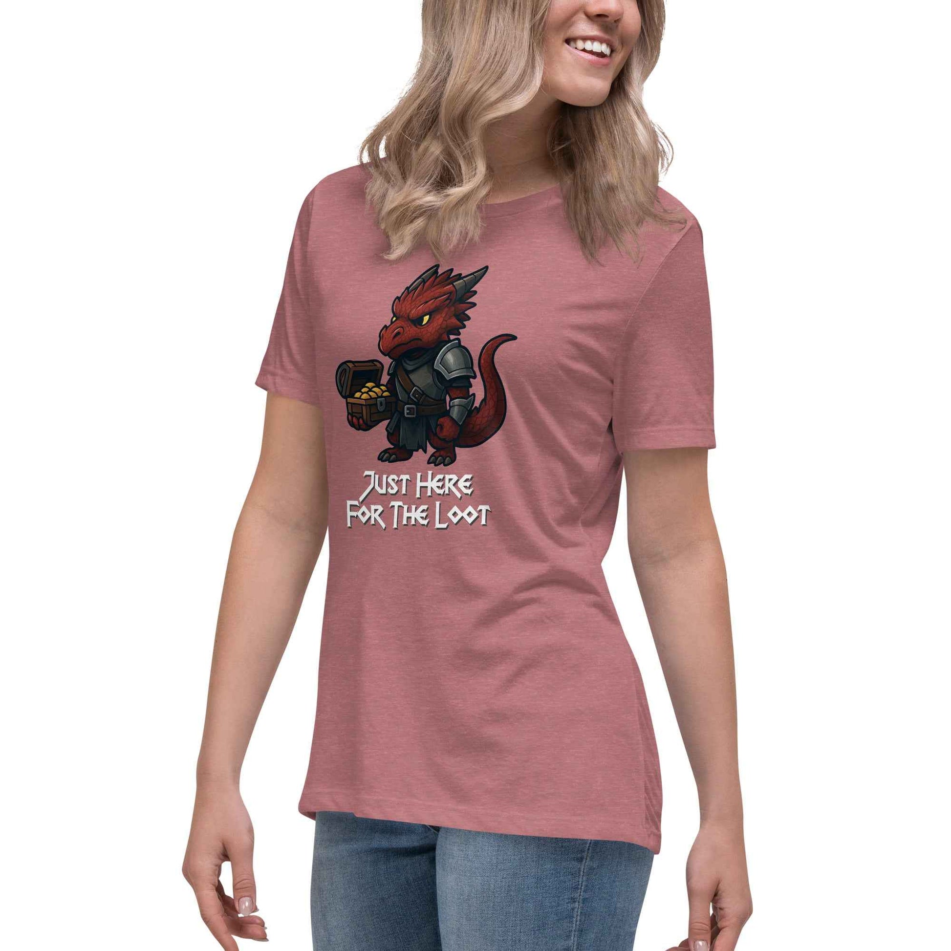Just Here for the Loot - Red Dragon | Women's Relaxed T-Shirt