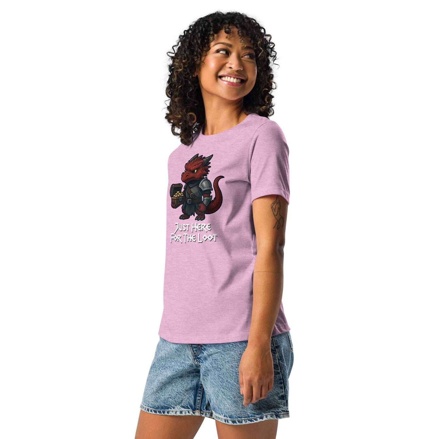 Just Here for the Loot - Red Dragon | Women's Relaxed T-Shirt
