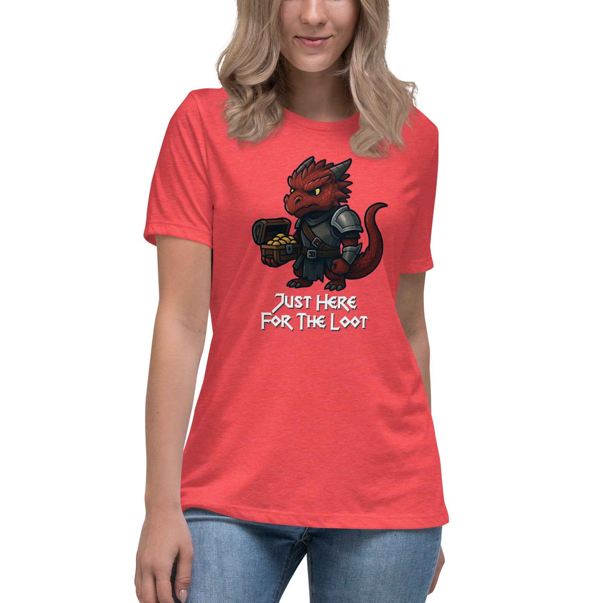 Just Here for the Loot - Red Dragon | Women's Relaxed T-Shirt