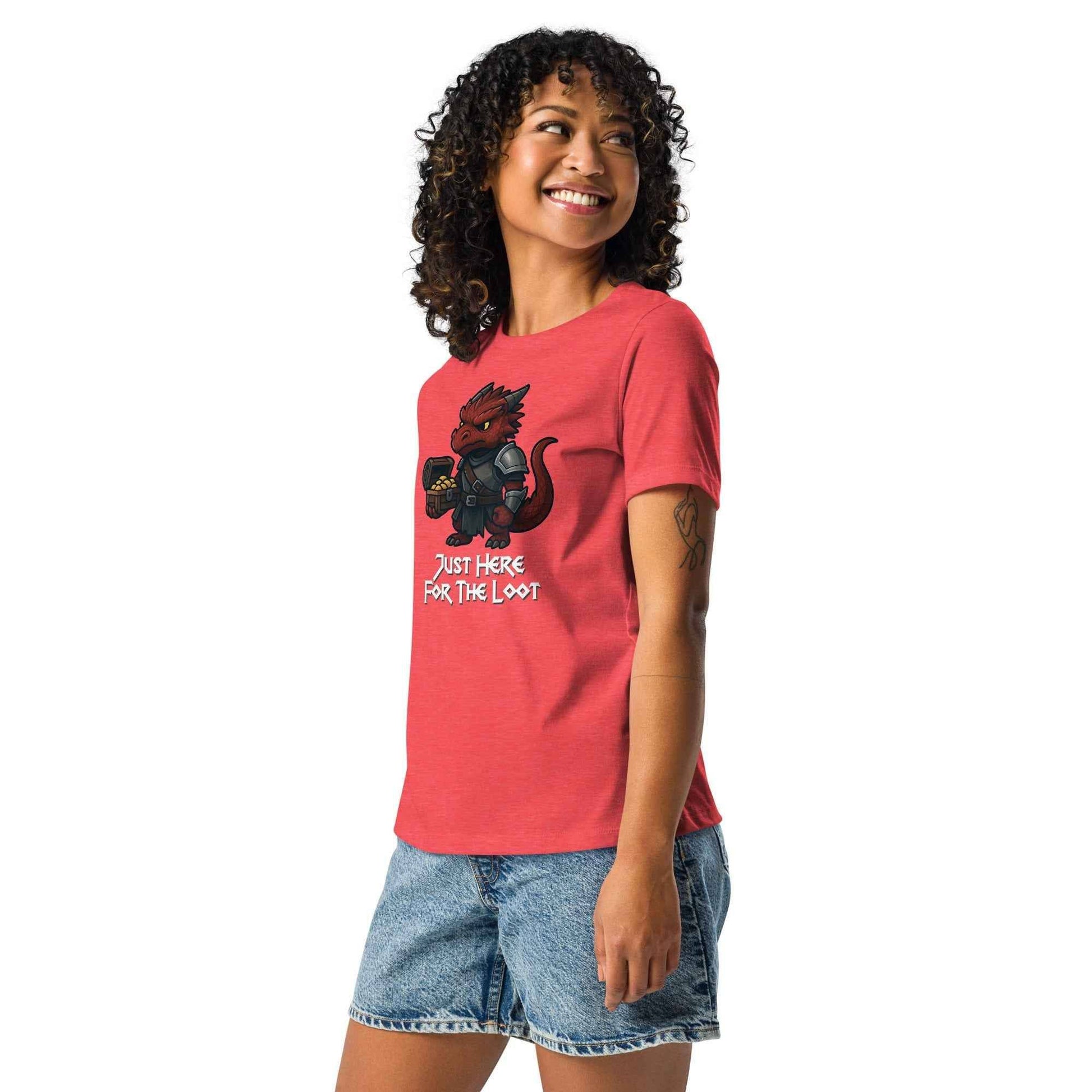 Just Here for the Loot - Red Dragon | Women's Relaxed T-Shirt
